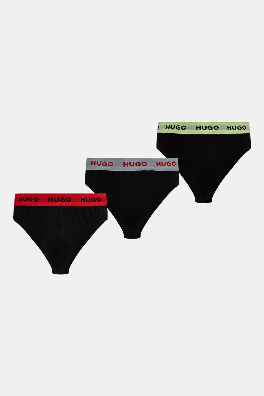 HUGO  slipy pánské bavlněné s elastanem HIPBRIEF TRIPLETPACK 3-pack
