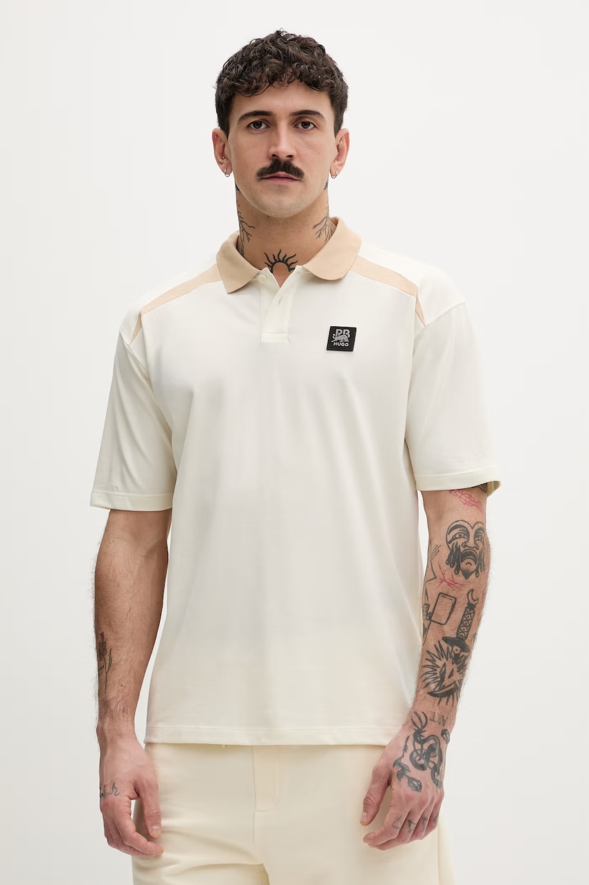 HUGO tričko pánské bavlněné s elastanem Dunios_RB