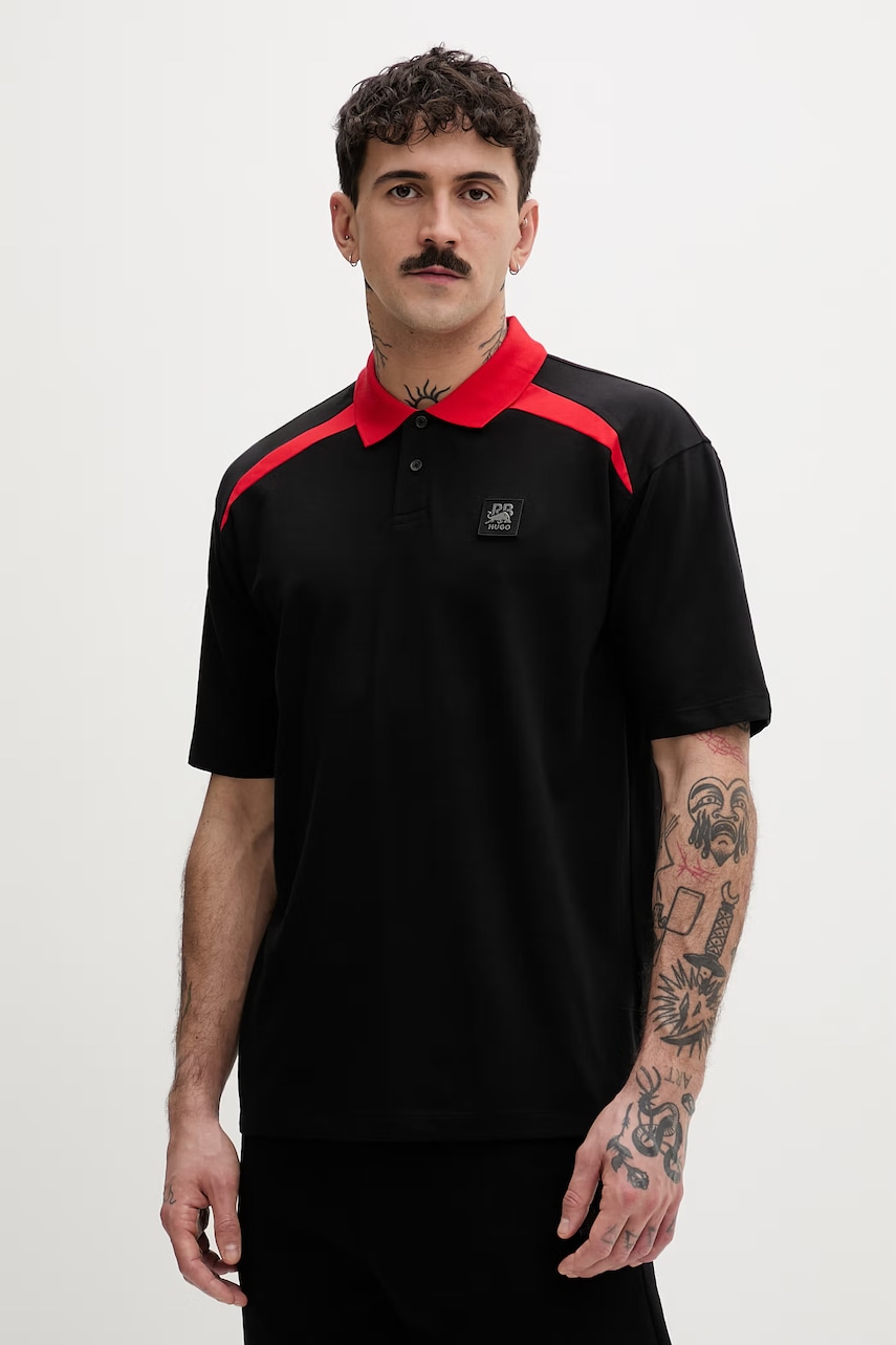 HUGO tričko pánské bavlněné s elastanem Dunios_RB