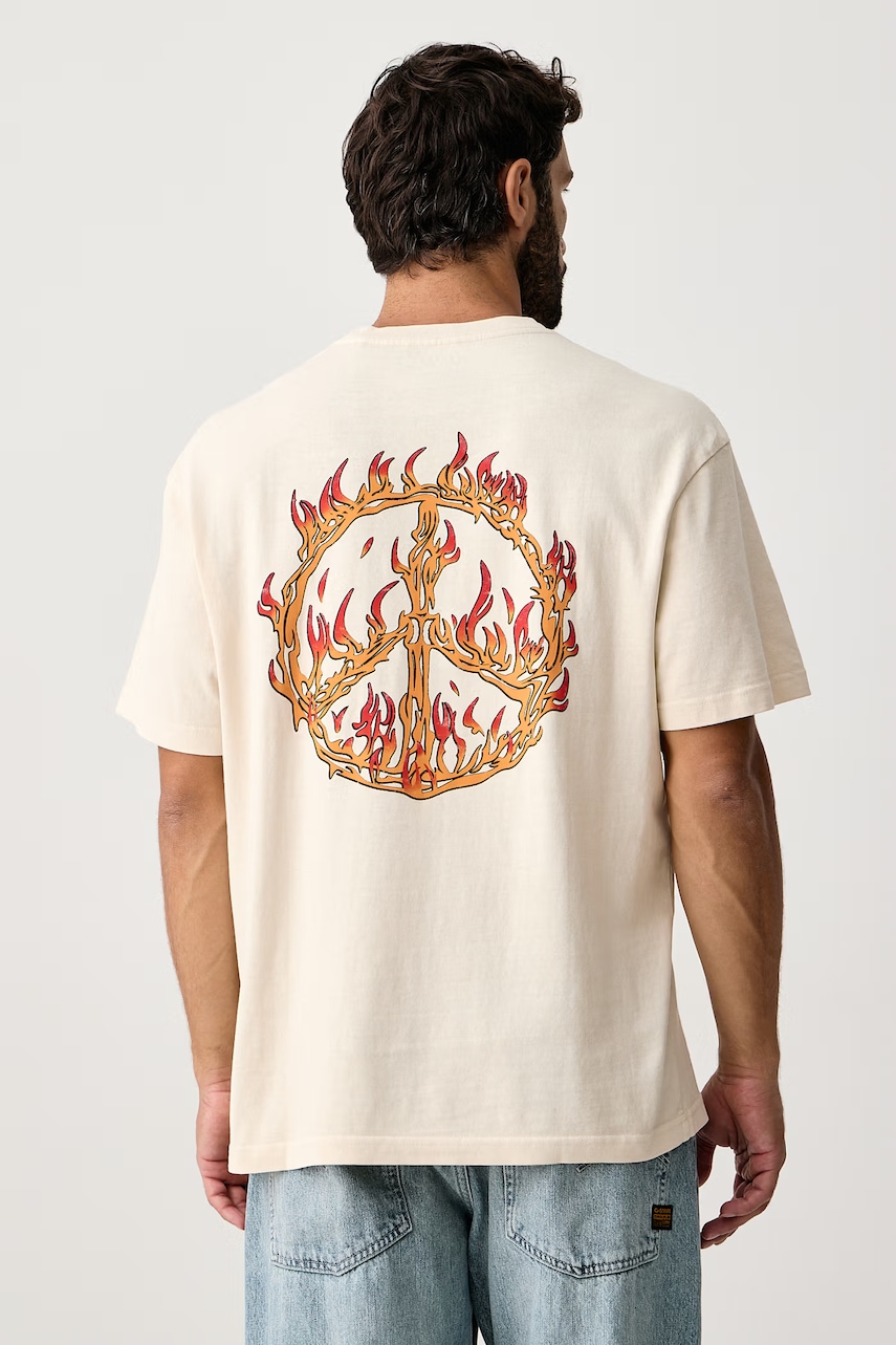 Hurley  tričko pánské bavlněné Built Fire Peace