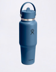Hydro Flask Wide Mouth Travel Bottle with Flex Straw Cap (946 ml) Harbor Blue