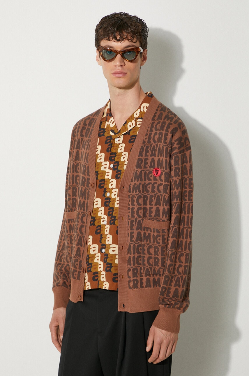 Icecream  Svetr s příměsí vlny  Text Print Cardigan