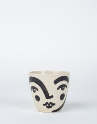 In August Company Painted Face Cup - Black w/cheeks