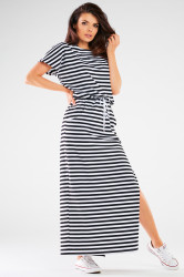 Infinite You Woman's Dress M253 Black Stripes