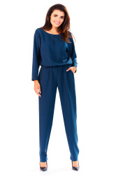 Infinite You Woman's Jumpsuit M142 Navy Blue