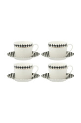 J-Line  sada šálků s podšálkem z porcelánu