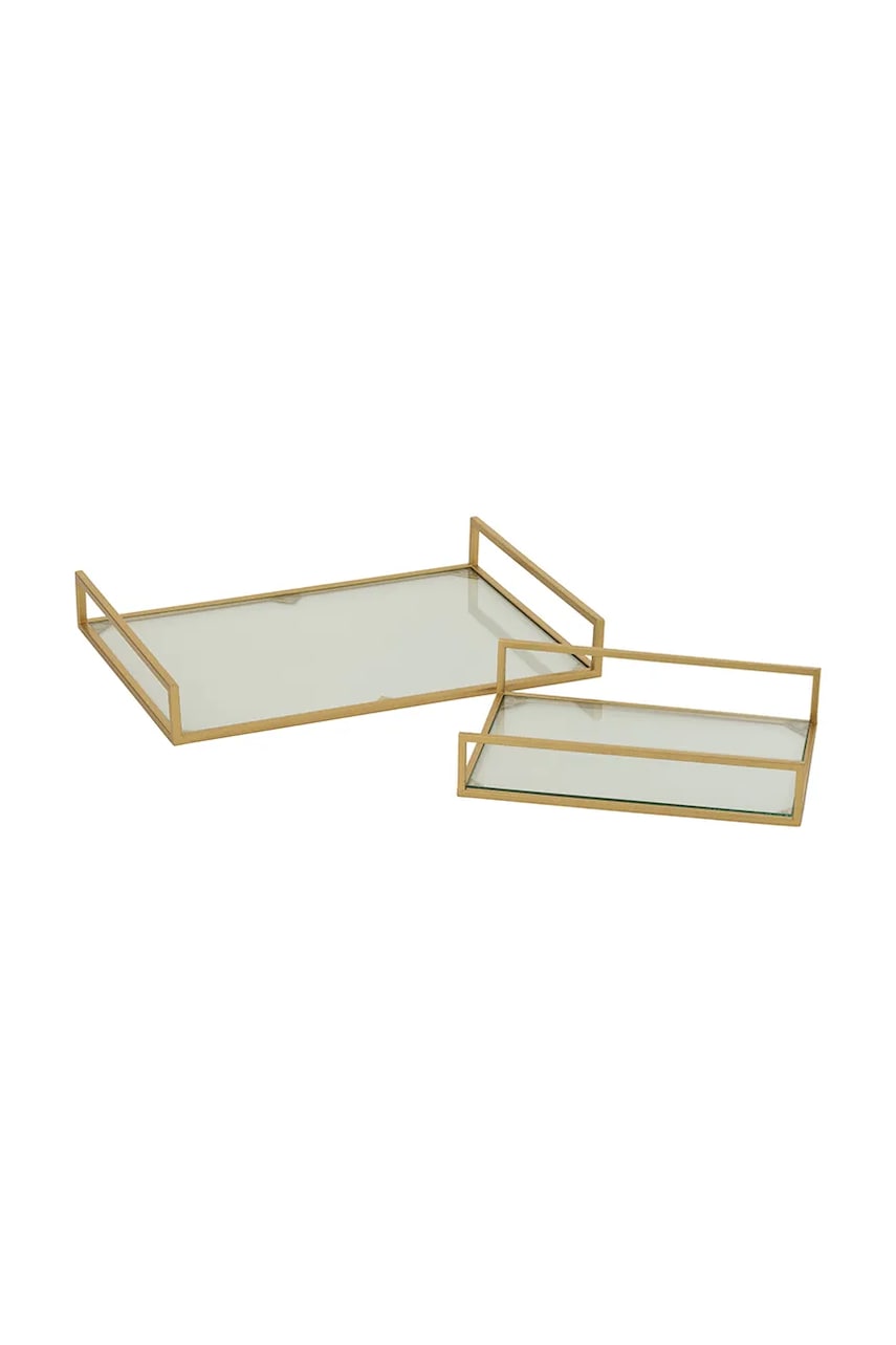 J-Line  Sada táců pro servírování ze skla 50 x 35 x 7 cm
