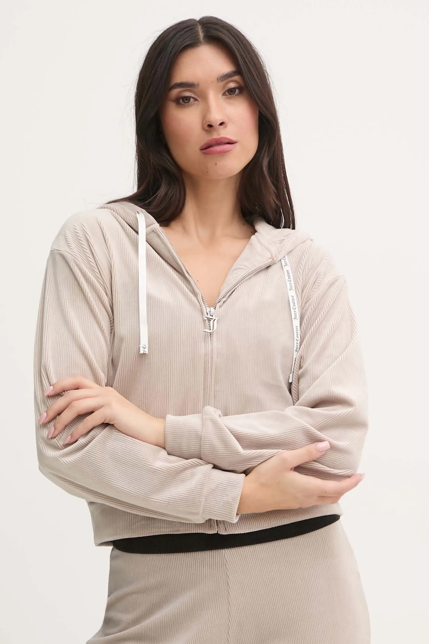 Juicy Couture  Pyžamová mikina  LIV RIB VELOUR HOODIE