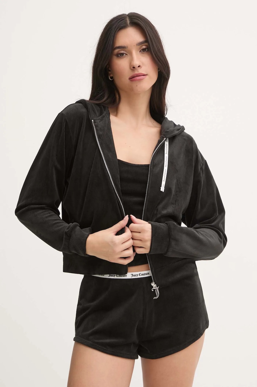 Juicy Couture  Pyžamová mikina  LIV RIB VELOUR HOODIE