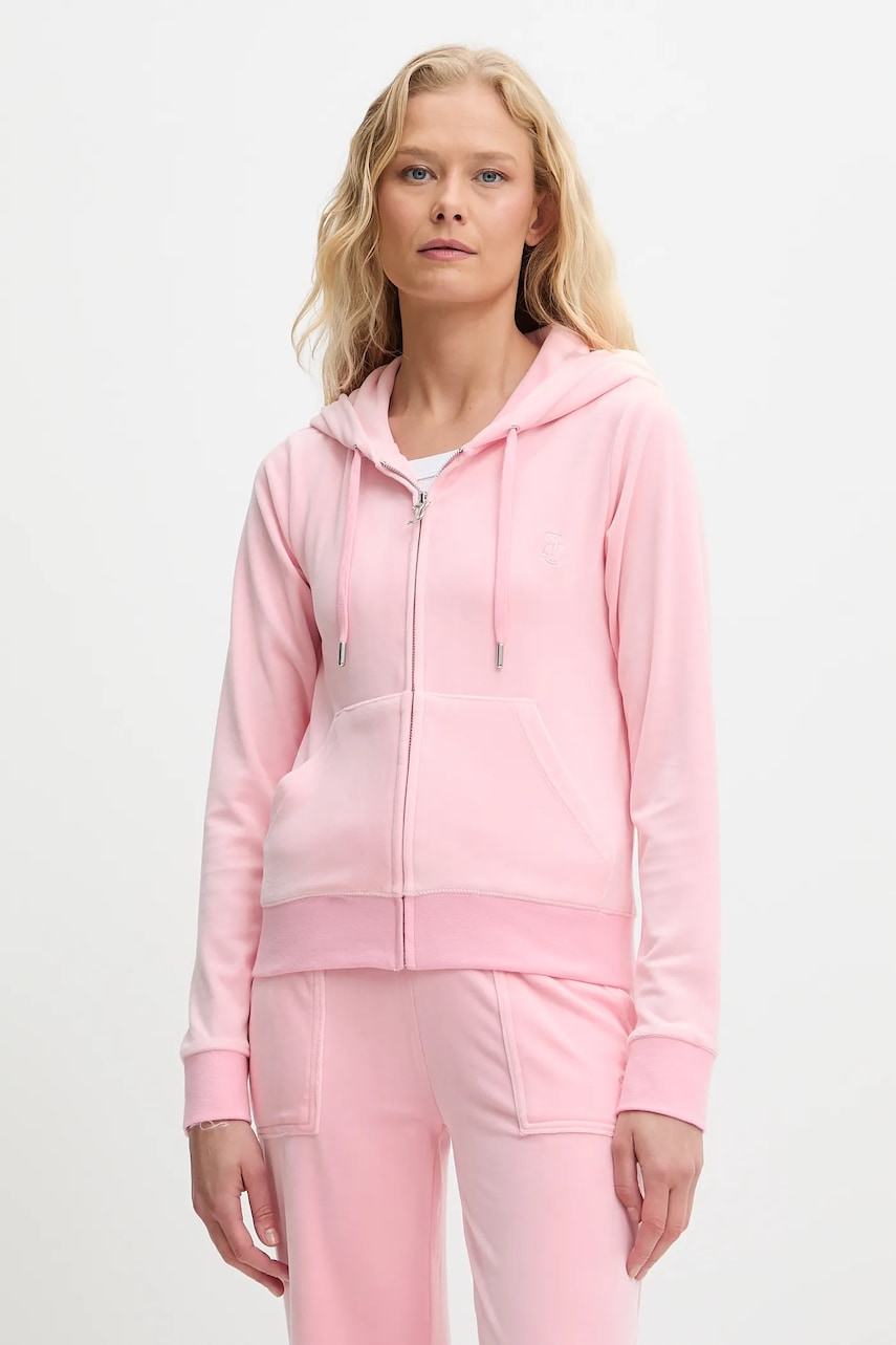 Juicy Couture  rozepínací mikina s kapucí dámská bavlněná ROBERTSON CLASS