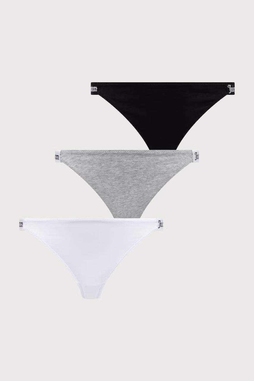 Juicy Couture  tanga dámské s bavlnou 3 PK DEMI THNG 3-pack