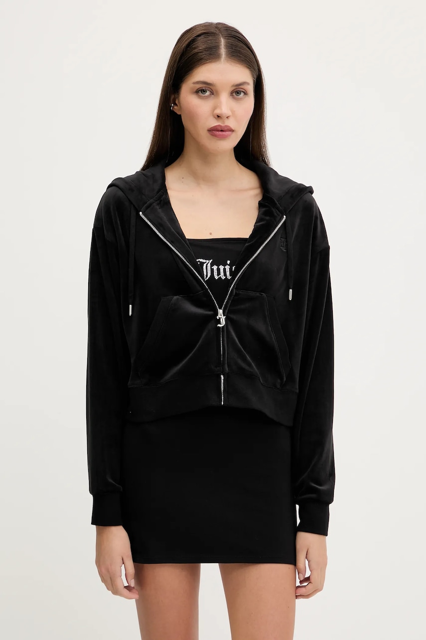 Juicy Couture  Velurová mikina  BRENDAL CROP OVERSIZED HOODIE
