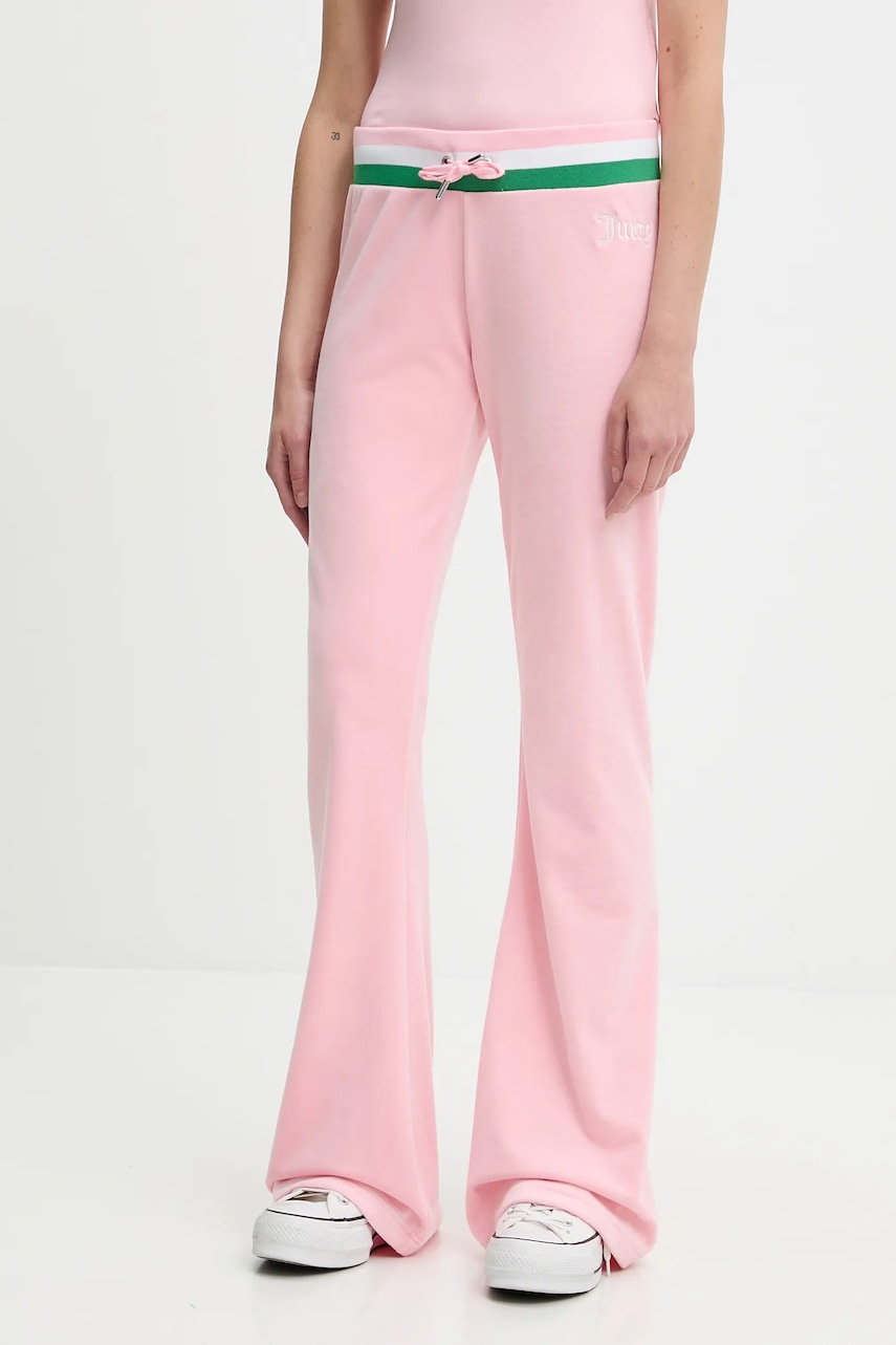 Juicy Couture  Velurové teplákové kalhoty  CHRISTINE STRIPE LOW RISE