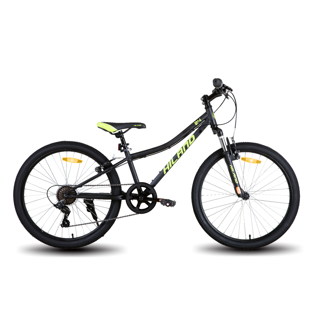 Juniorské horské kolo Hiland Climber 24" • 140-160 cm 12,5" (140-160 cm) černá