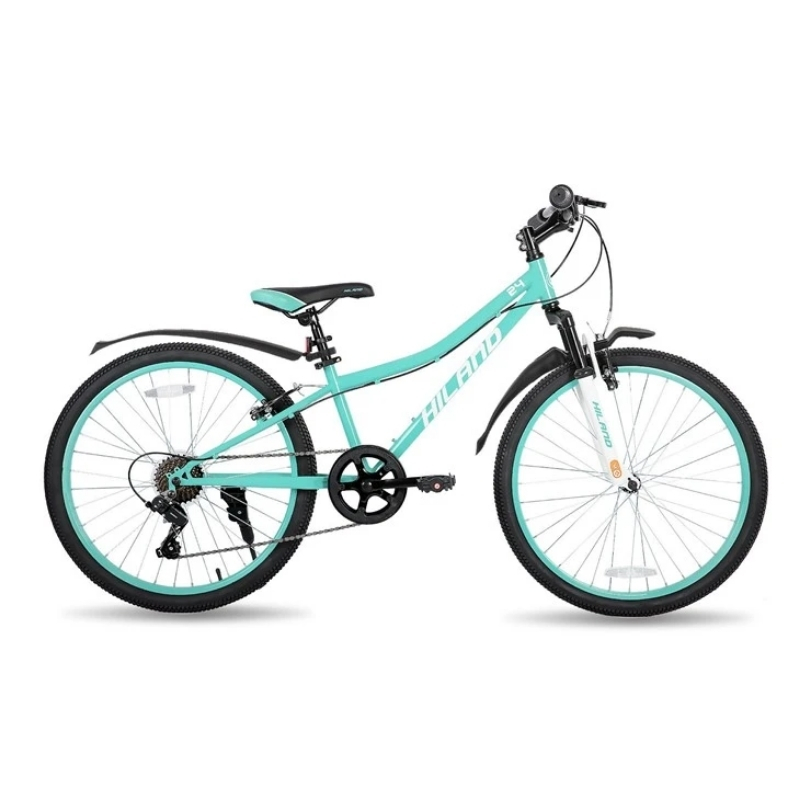 Juniorské horské kolo Hiland Climber 24" • 140-160 cm 12,5" (140-160 cm) tyrkysová