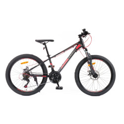 Juniorské kolo Canull XC 241 24" - model 2026 • 137-152 cm S (137-152 cm)  černá/červená