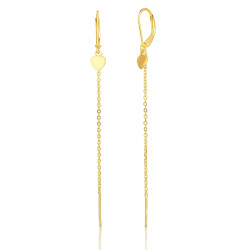 JVD Dlouhé pozlacené visací náušnice se srdíčky SVLE1917XE9GO00