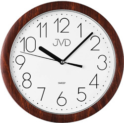 JVD Nástěnné hodiny s plynulým chodem H612 Dark Brown