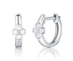 JVD Stříbrné kruhy se zirkony Čtyřlístek SVLE2960X61BI00