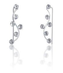 JwL Luxury Pearls Podélné třpytivé náušnice s krystaly JL0690