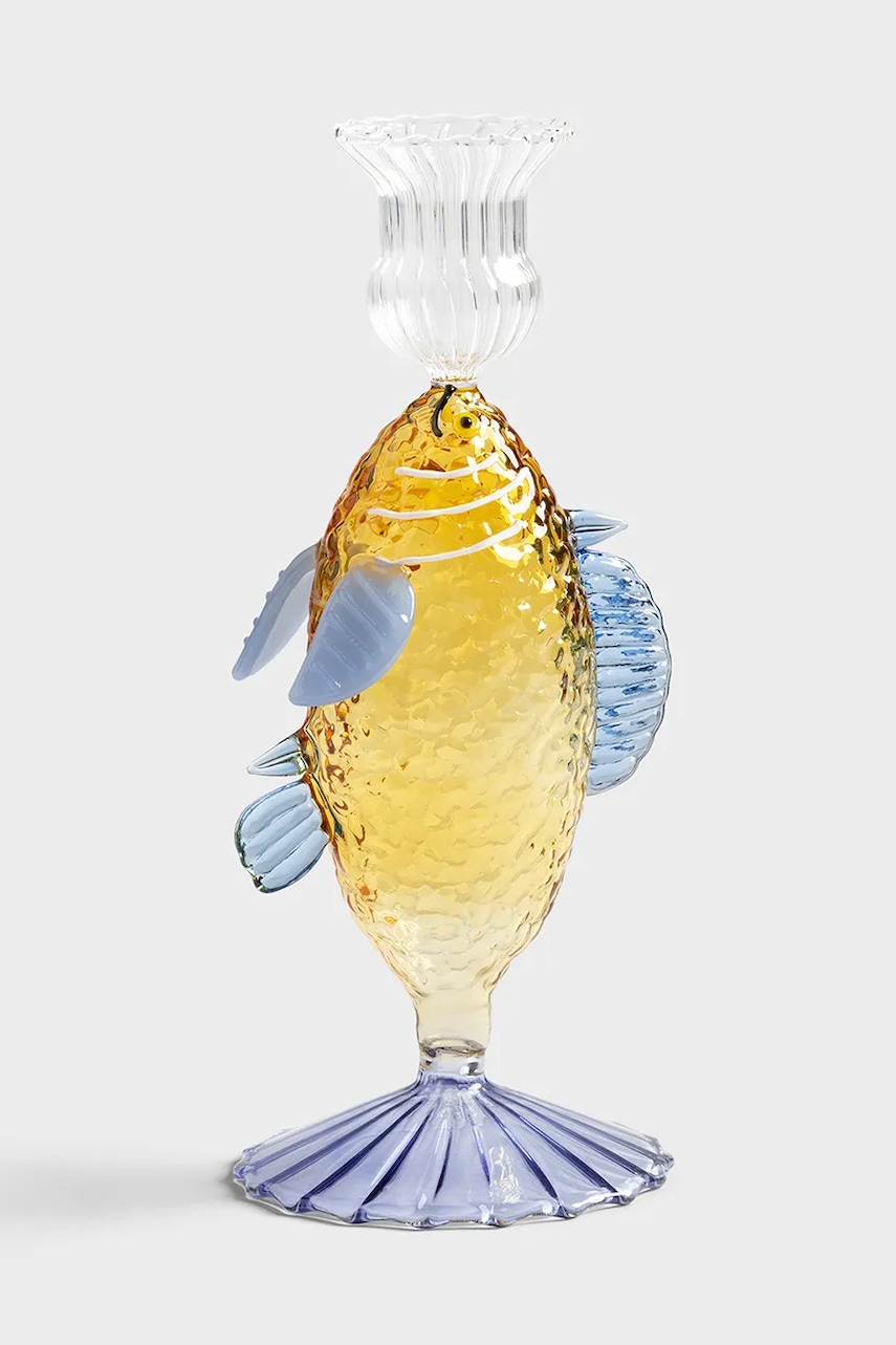 &k amsterdam  Dekorativní svícen  fish yellow