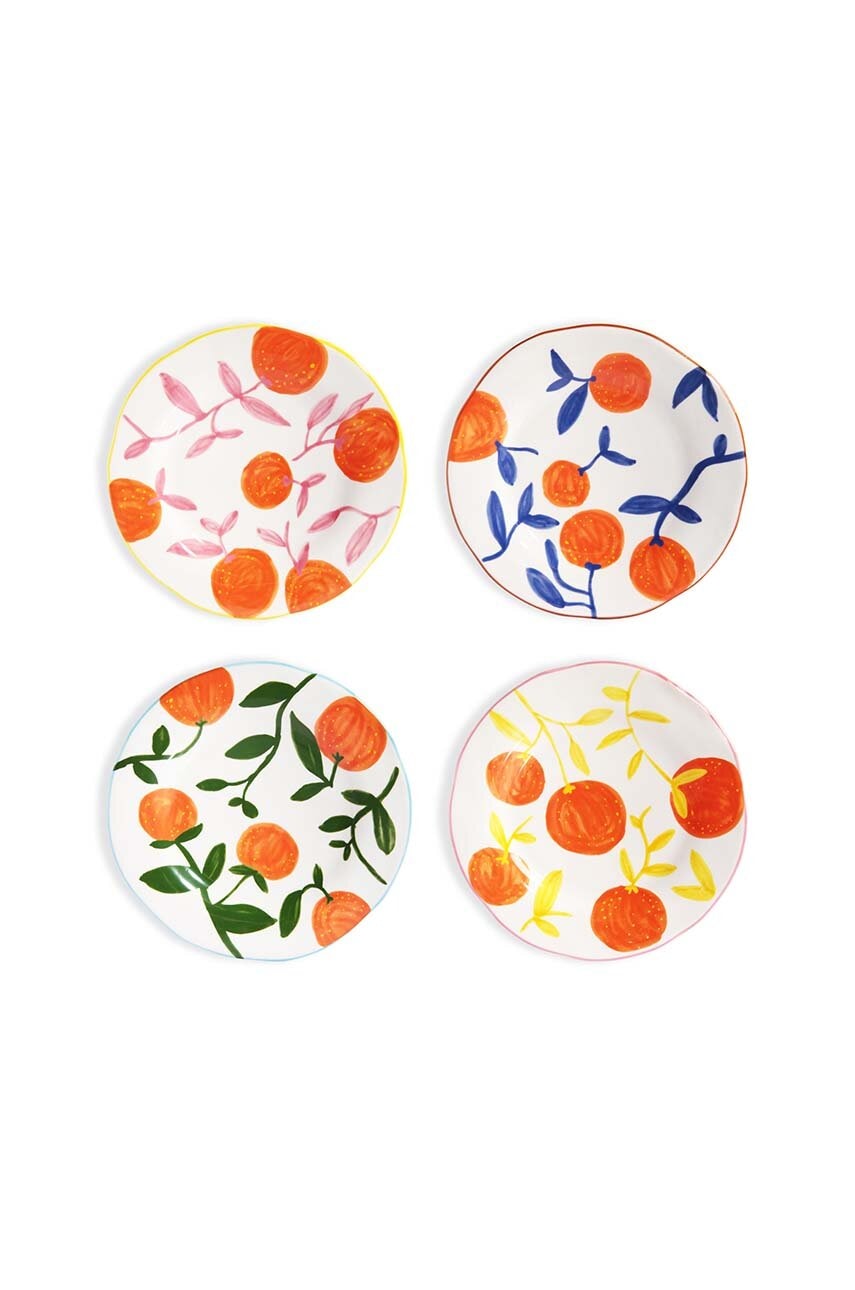 &k amsterdam  Sada dezertních talířů  Orange Twig 22 cm 4-pack