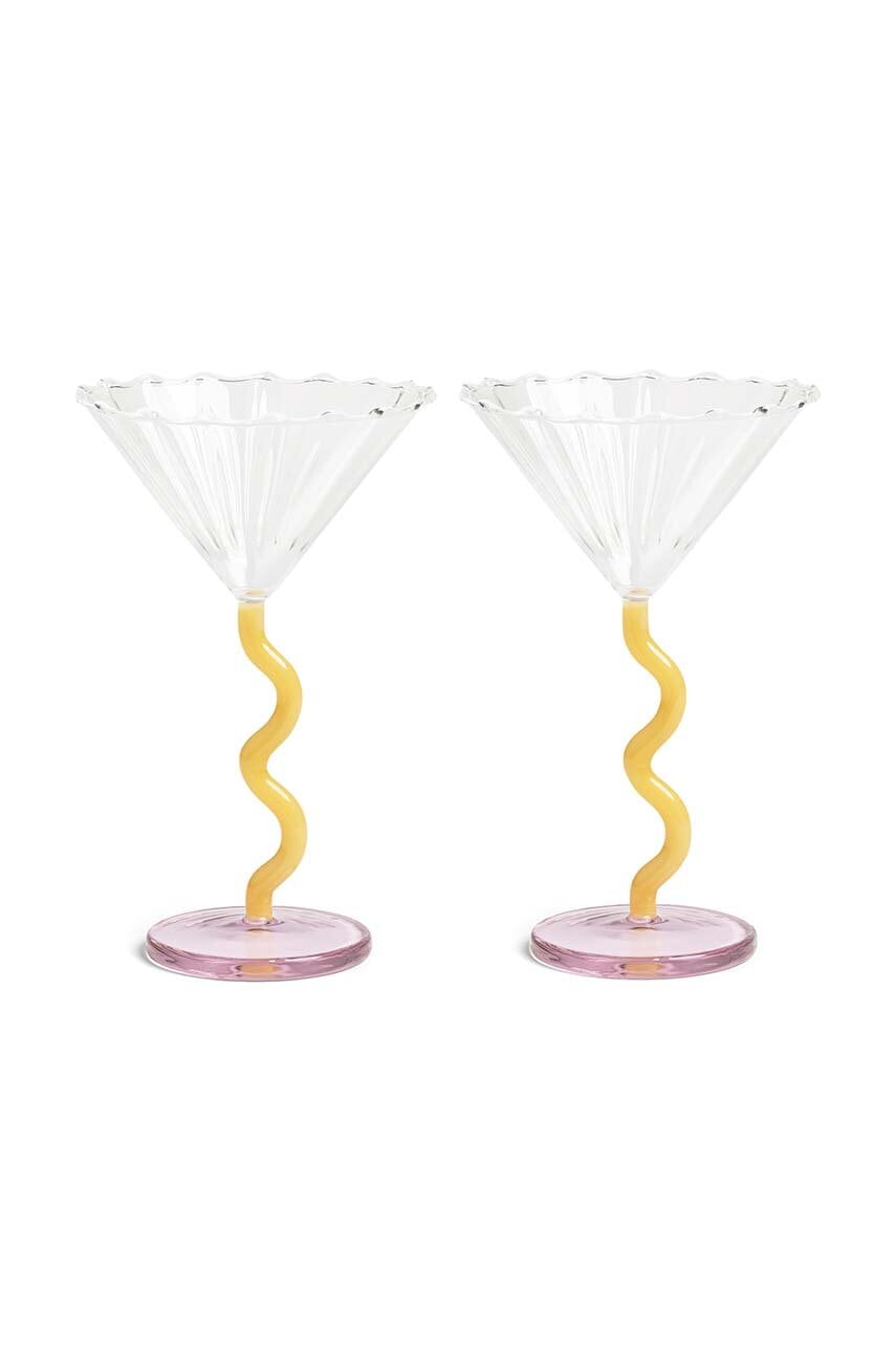 &k amsterdam  Sada sklenic na víno  Coupe Curve Caramel 2-pack