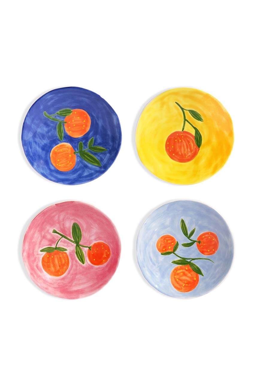 &k amsterdam  Sada talířů  Orange Full Colour 16 cm 4-pack
