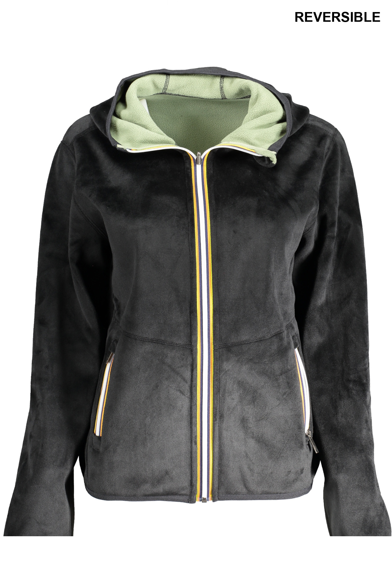 K-WAY WOMEN'S BLACK ZIP SWEATSHIRT