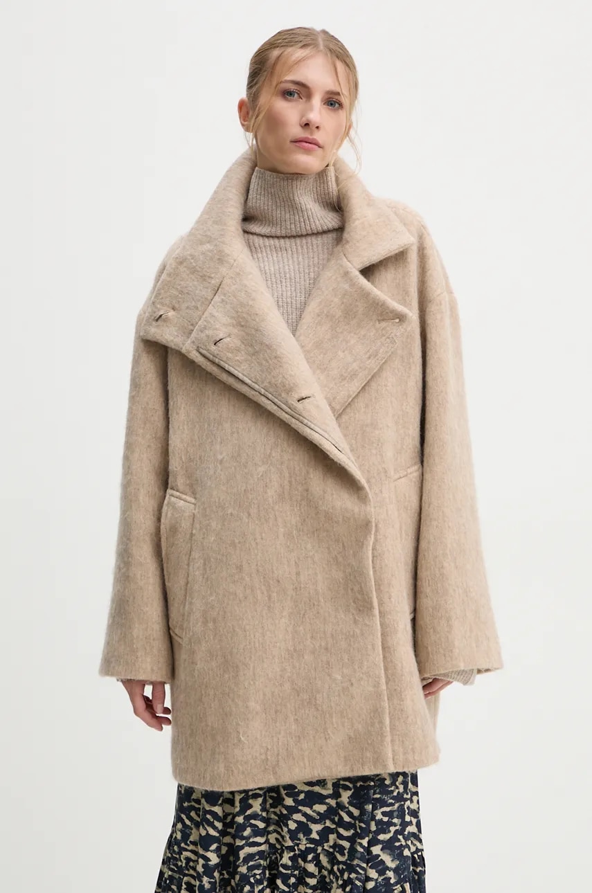 Kabát s příměsí vlny Day Birger et Mikkelsen Keaton - Fluffy Wool Blend