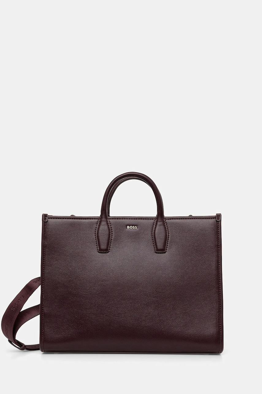 Kabelka BOSS Sandy MED Tote fialová barva, 50547947