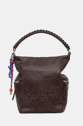 Kabelka Desigual HALF LOGO ARICA hnědá barva, 25WAKP29