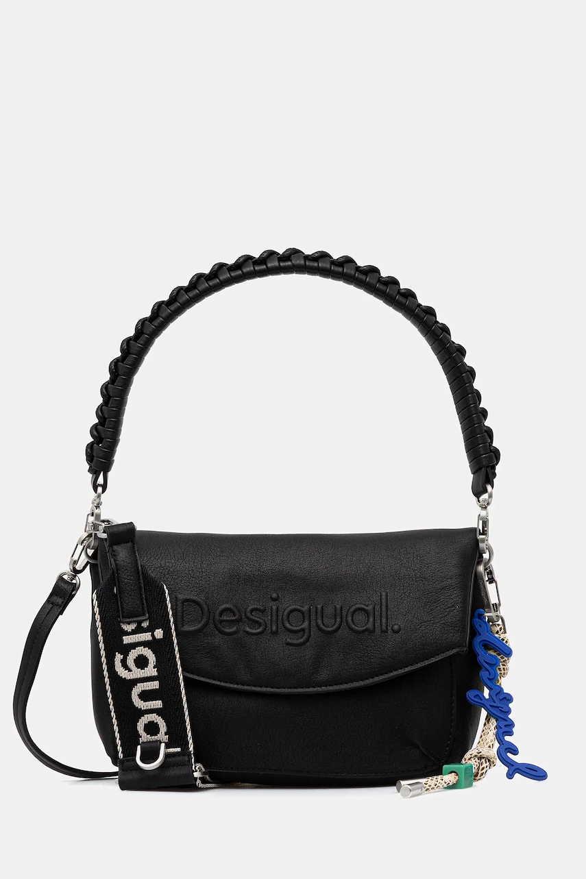 Kabelka Desigual HALF LOGO TROKEL BLA černá barva, 25WAXPAL