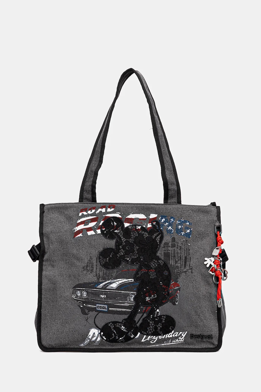 Kabelka Desigual MICKEY STUD šedá barva, 25WAXD20