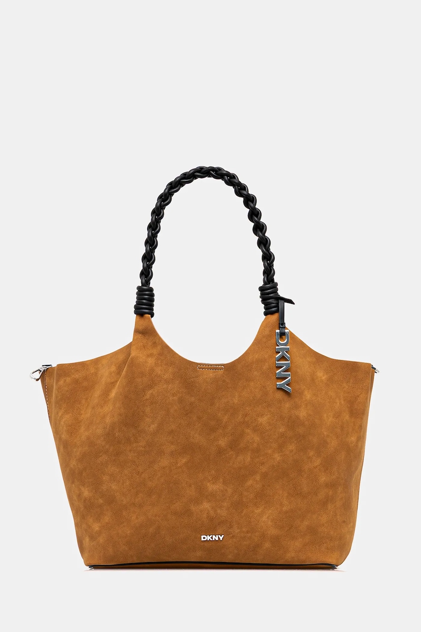 Kabelka Dkny PAULA hnědá barva, R53AME48