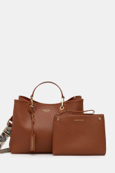 Kabelka Emporio Armani hnědá barva, EW000360 AF12103