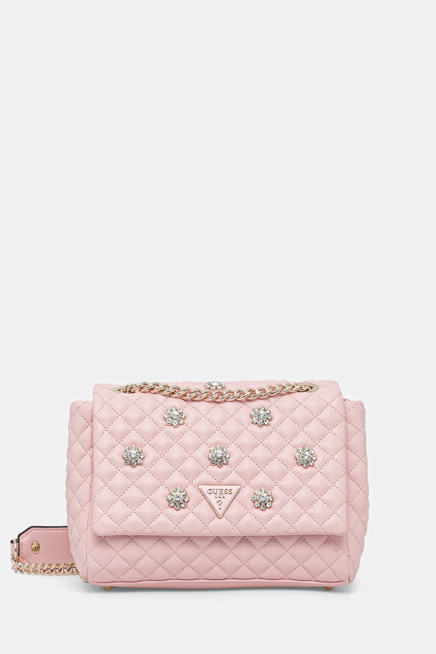 Kabelka Guess EVERLEE růžová barva, HWEG86 79210