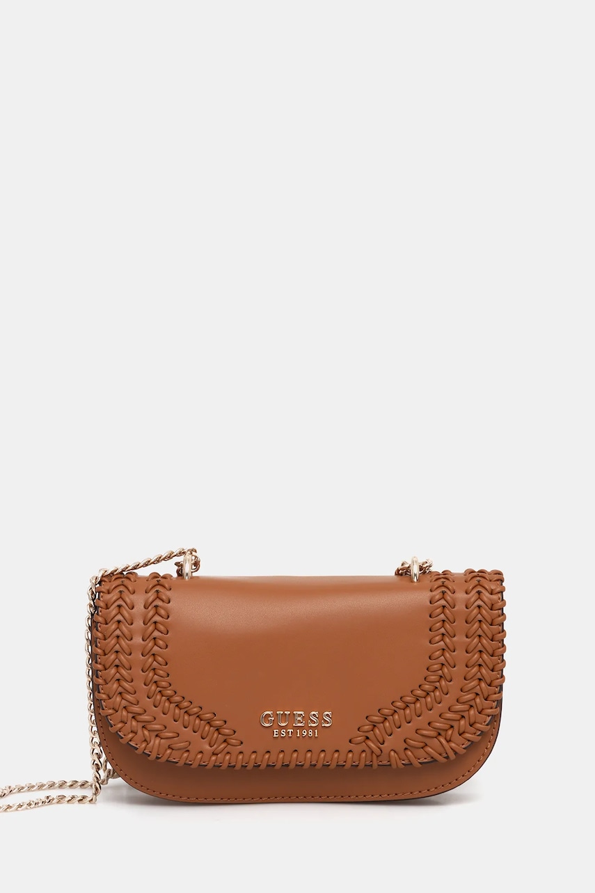 Kabelka Guess TATUM hnědá barva, HWNG96 67210