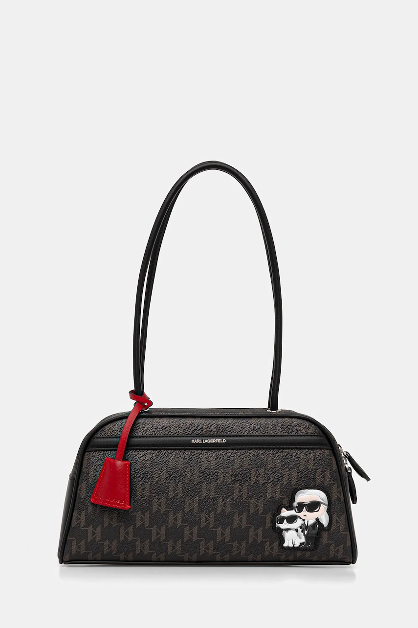 Kabelka Karl Lagerfeld IKON MONOGRAM hnědá barva, B1W30024