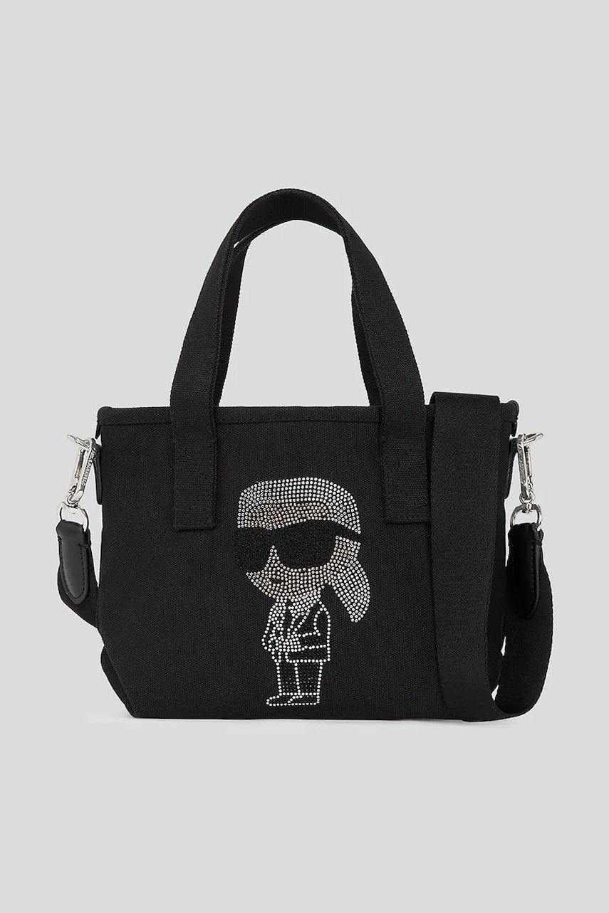 Kabelka Karl Lagerfeld IKON RHINESTONE černá barva, A3W50023