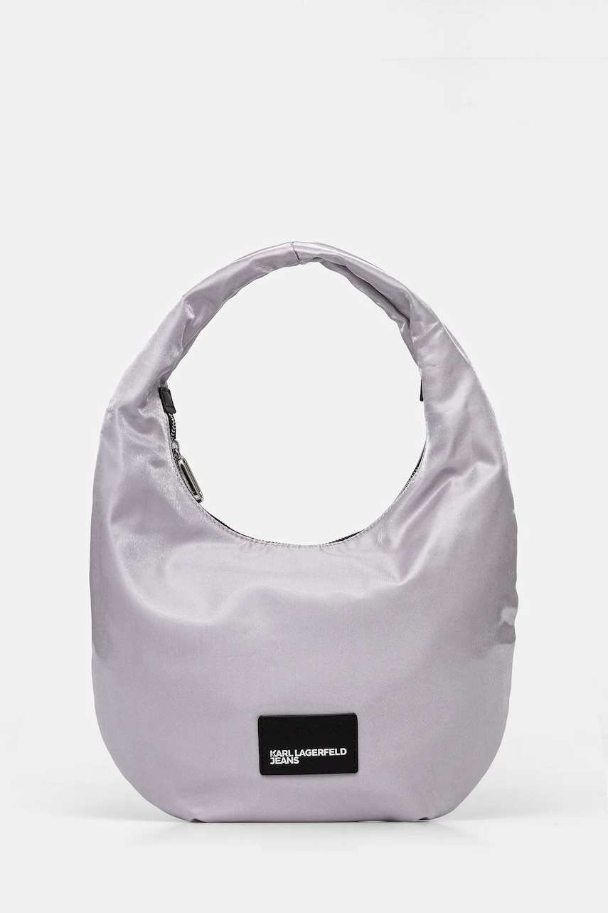 Kabelka Karl Lagerfeld Jeans šedá barva, A4W30210