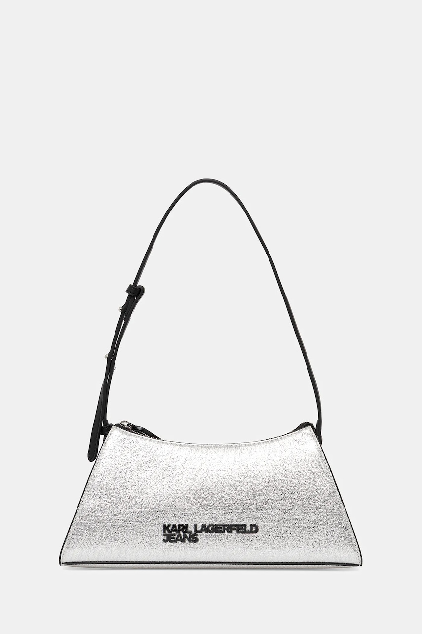 Kabelka Karl Lagerfeld Jeans stříbrná barva, A4W30173