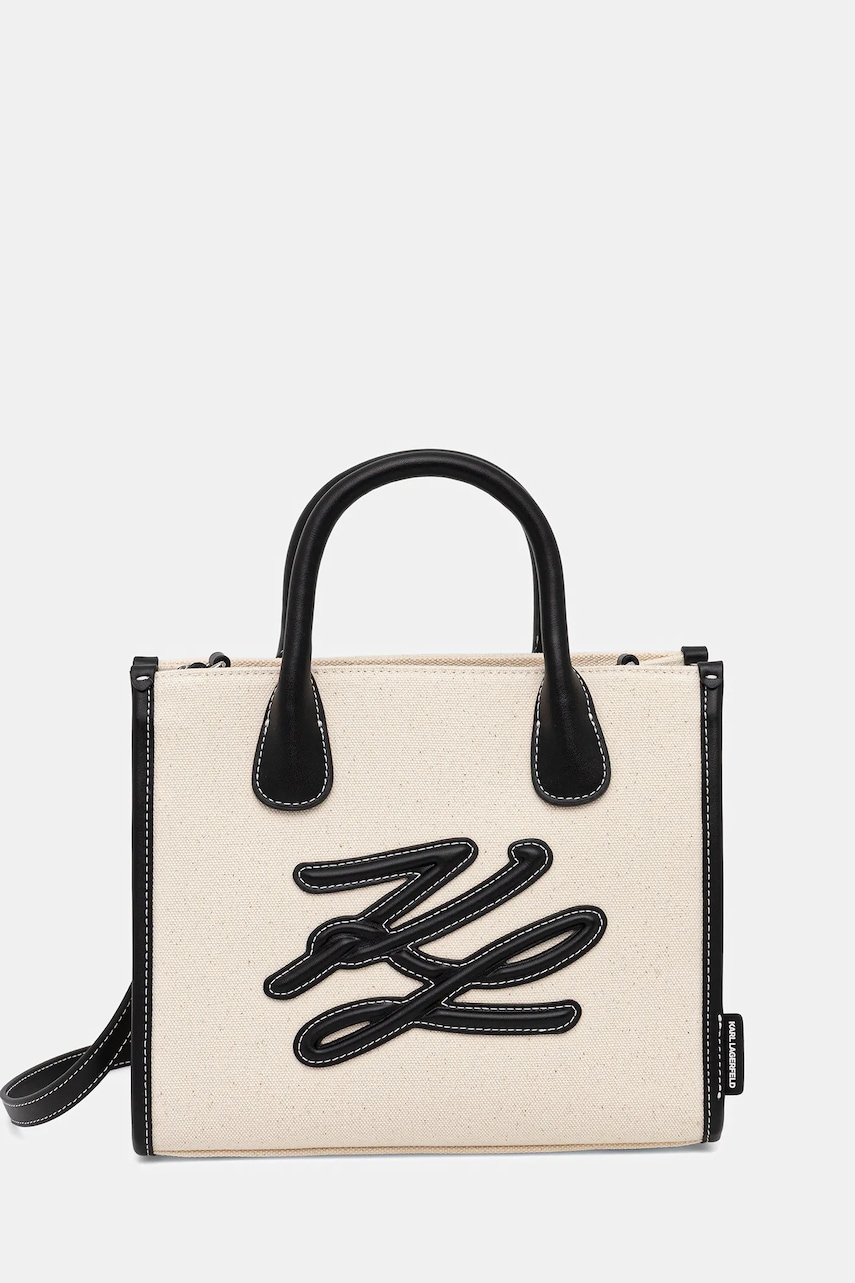 Kabelka Karl Lagerfeld K/AUTOGRAPH béžová barva, A4W50026