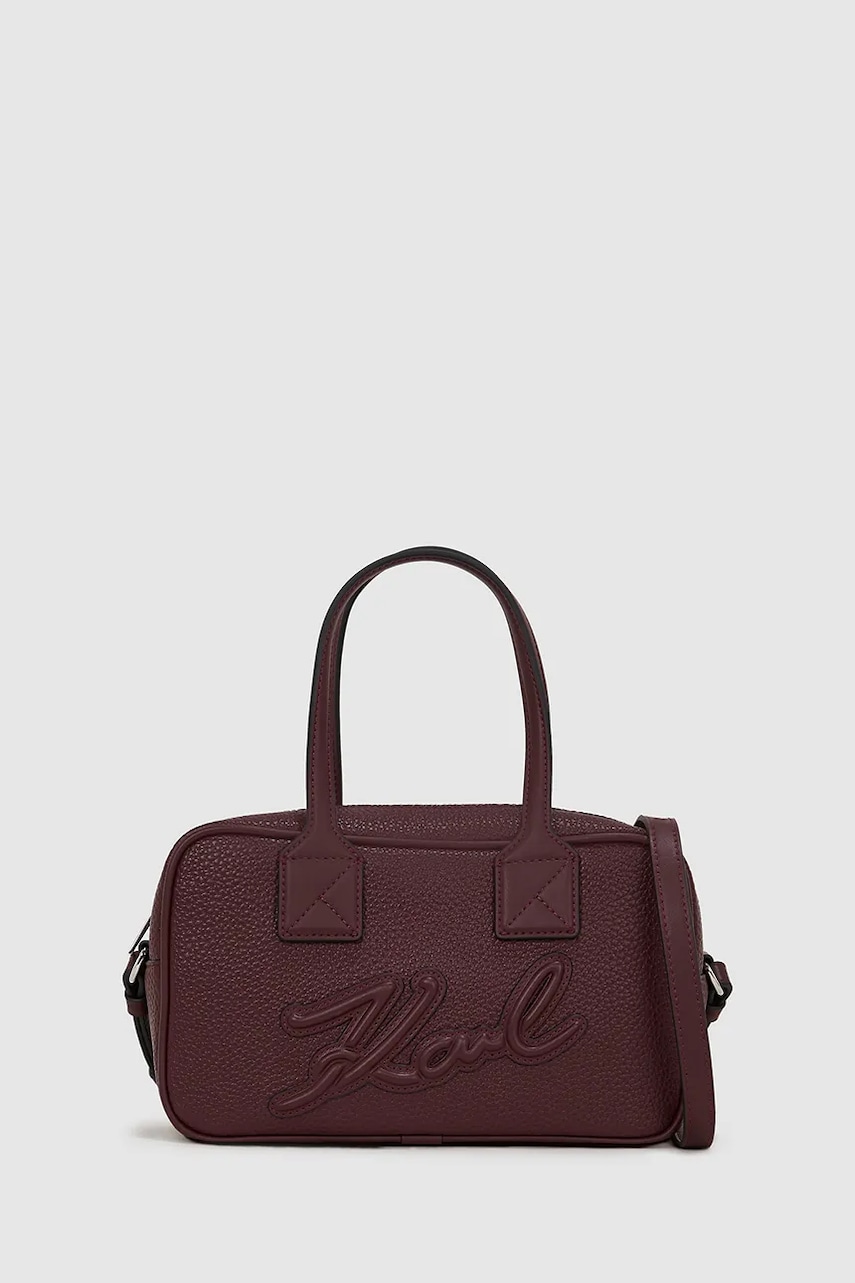 Kabelka Karl Lagerfeld K/SKUARE vínová barva, A4W30047