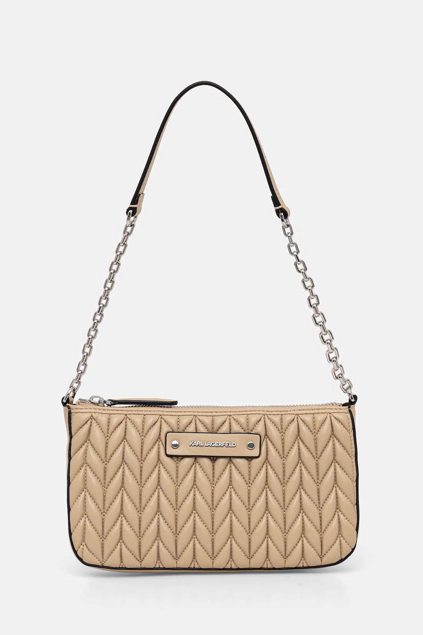 Kabelka Karl Lagerfeld K/WEAVE béžová barva, B1W32031