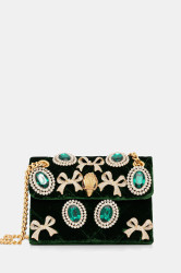 Kabelka Kurt Geiger London VELVET MINI KENSINGTON zelená barva, 5018771789