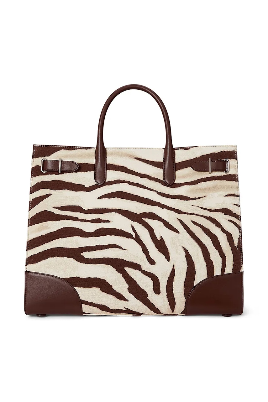 Kabelka Lauren Ralph Lauren hnědá barva, 431942187