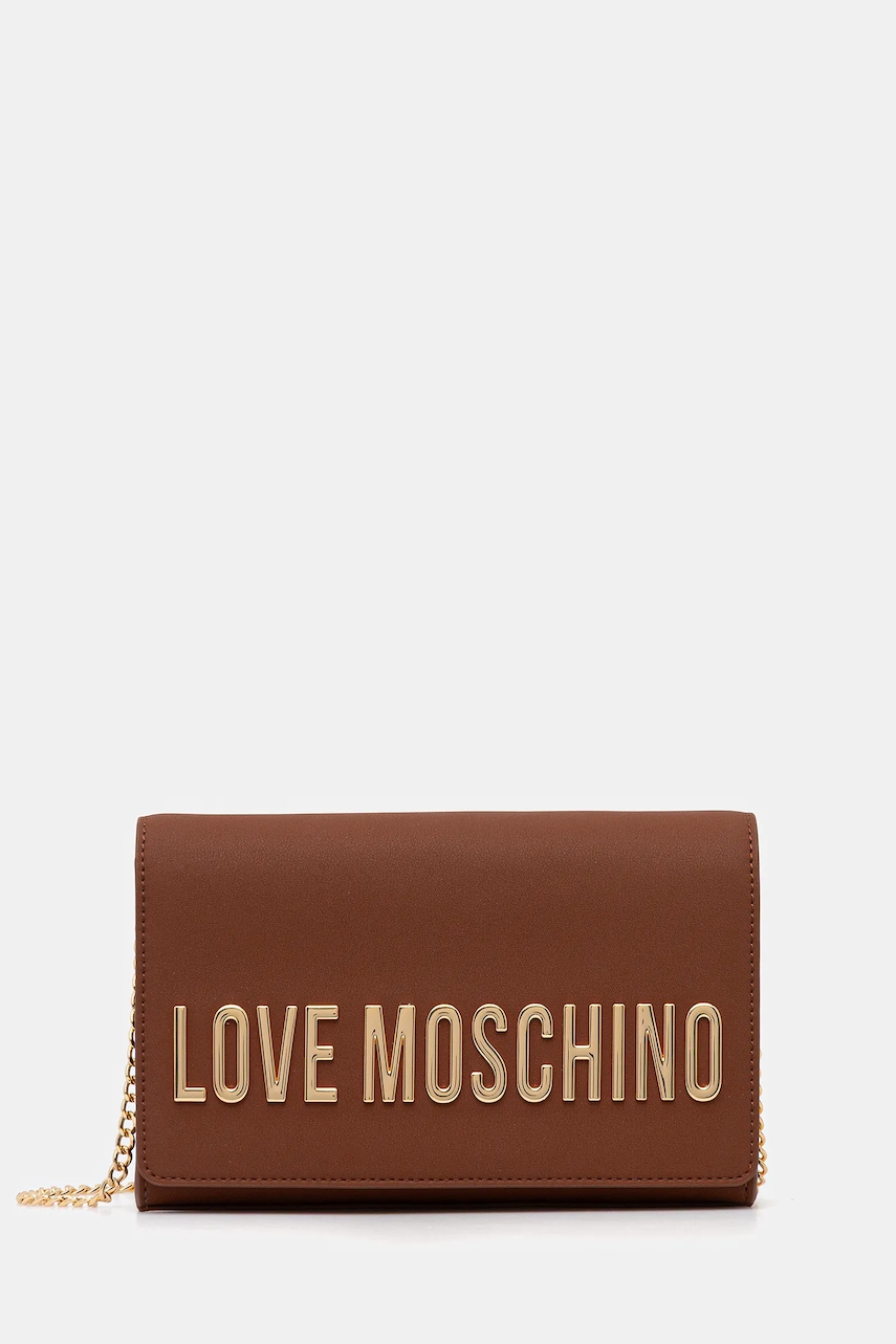 Kabelka Love Moschino hnědá barva, JC4103PP1NKD0312