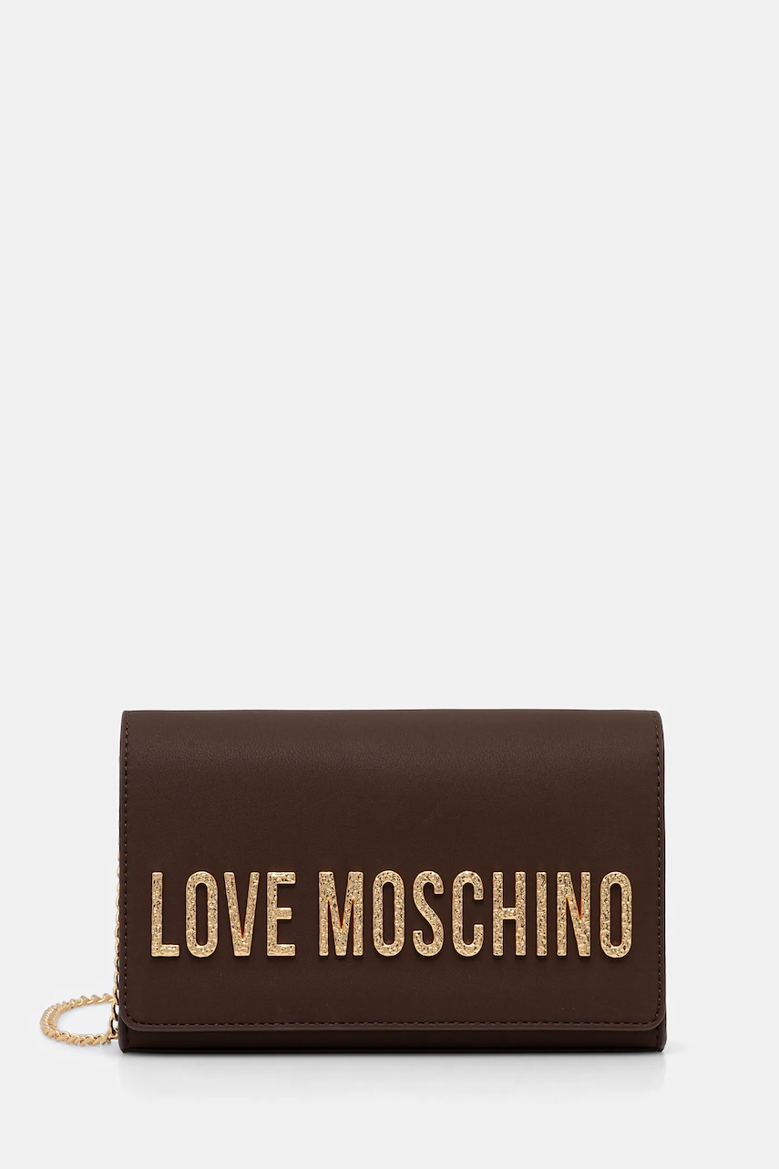 Kabelka Love Moschino hnědá barva, JC4121PP0NKD031A