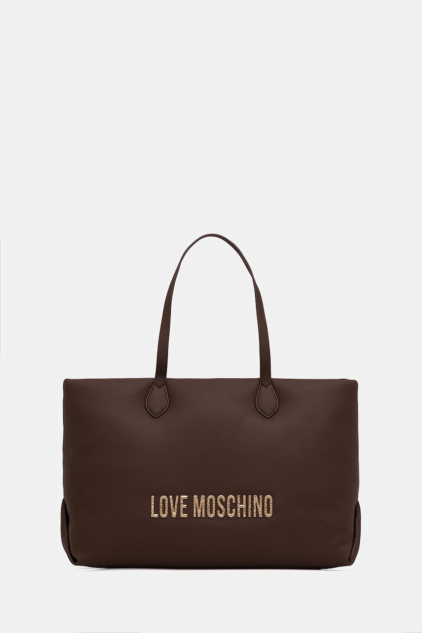 Kabelka Love Moschino hnědá barva, JC4395PP0NKD031A